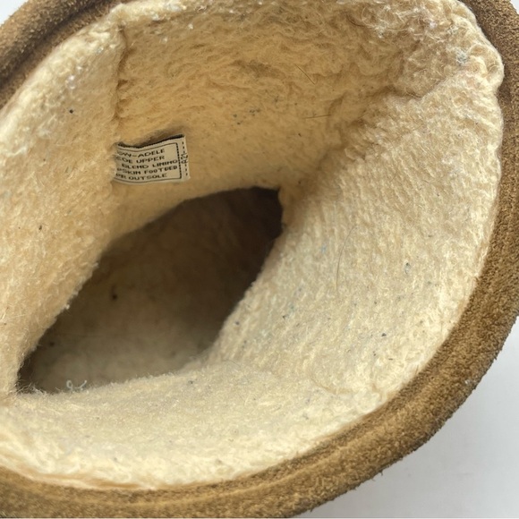 BearPaw Adele Boots Womens 9 Brown Tan Suede Fur Lined Mid Calf Braided Strap - Picture 14 of 16